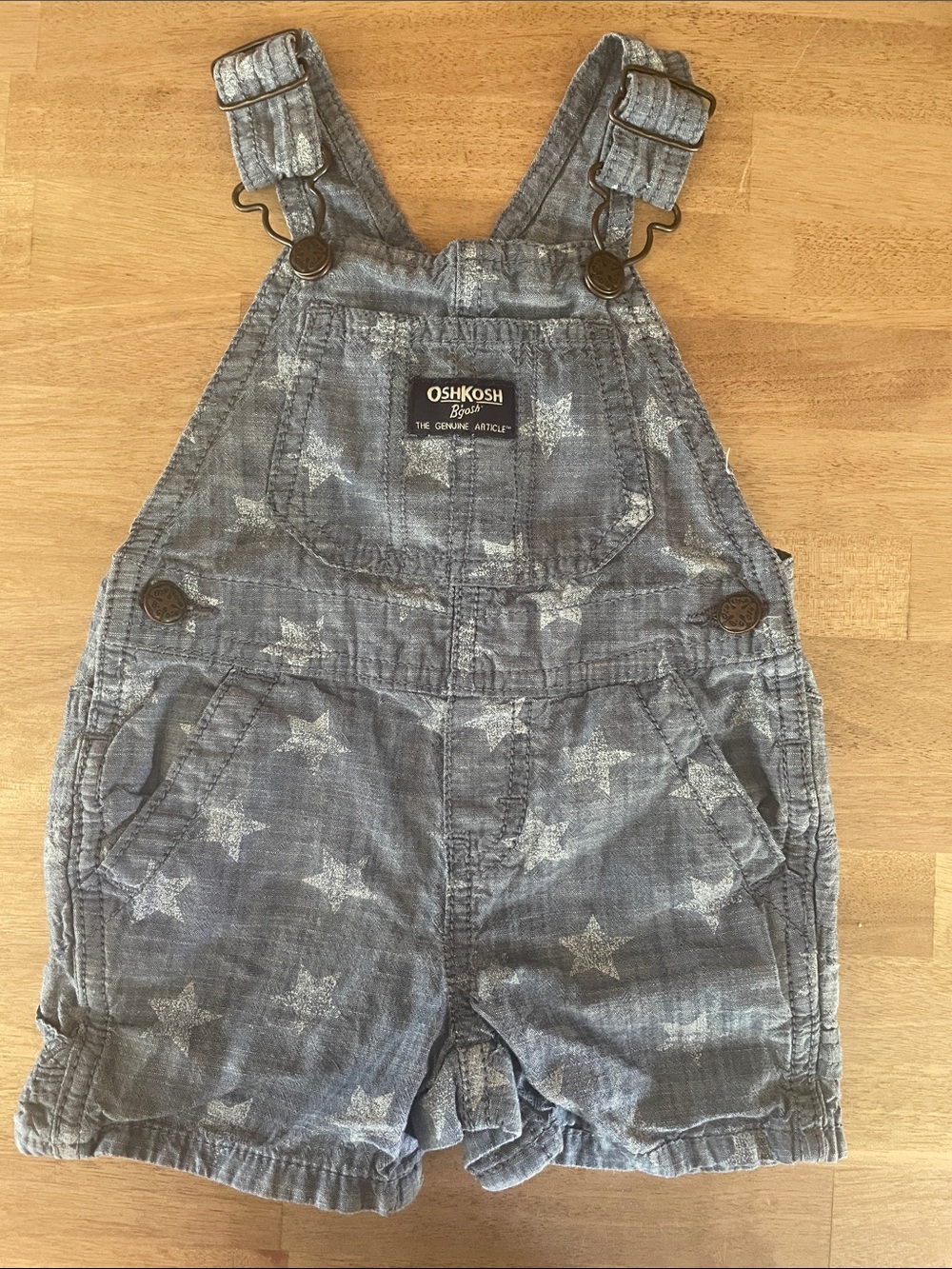 OshKosh B'gosh Star-Print Denim Shortalls - Blue